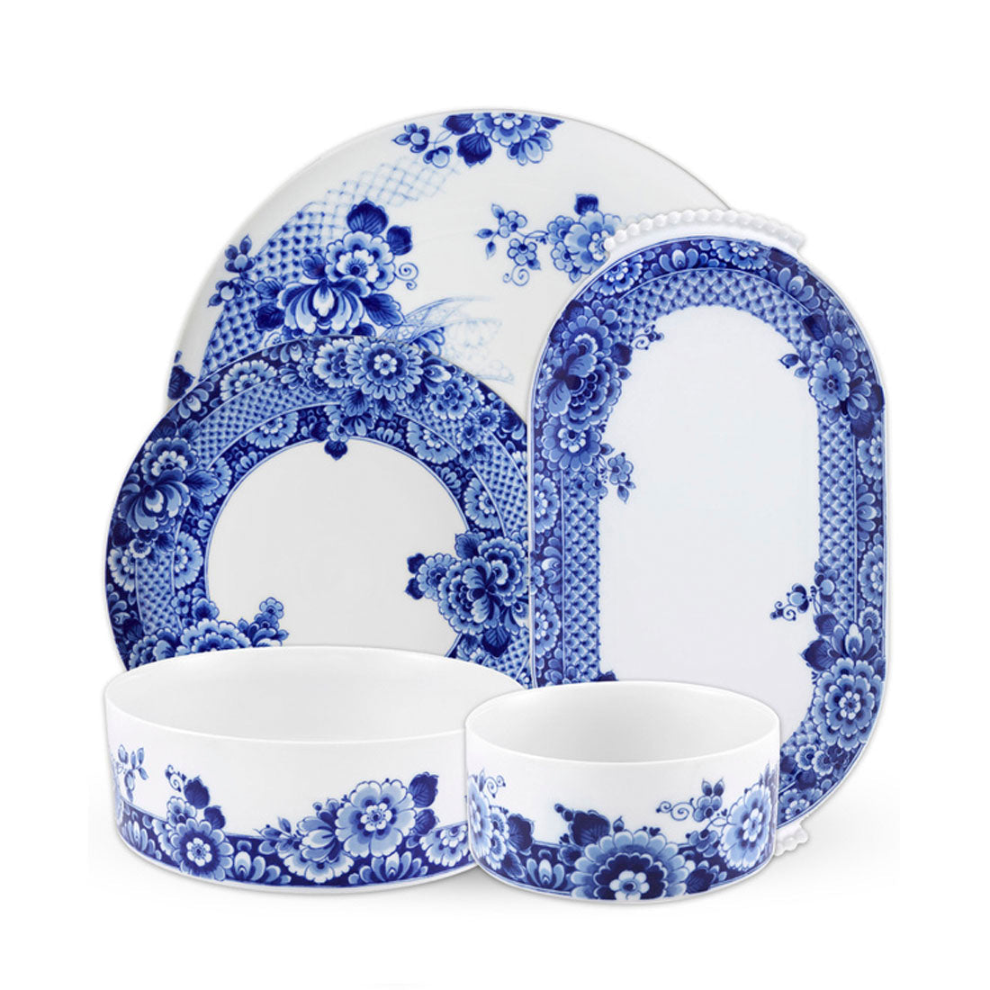 Platos & Fuentes ovaladas de porcelana blanca, ideal para servir tus pasabocas de forma elegante.