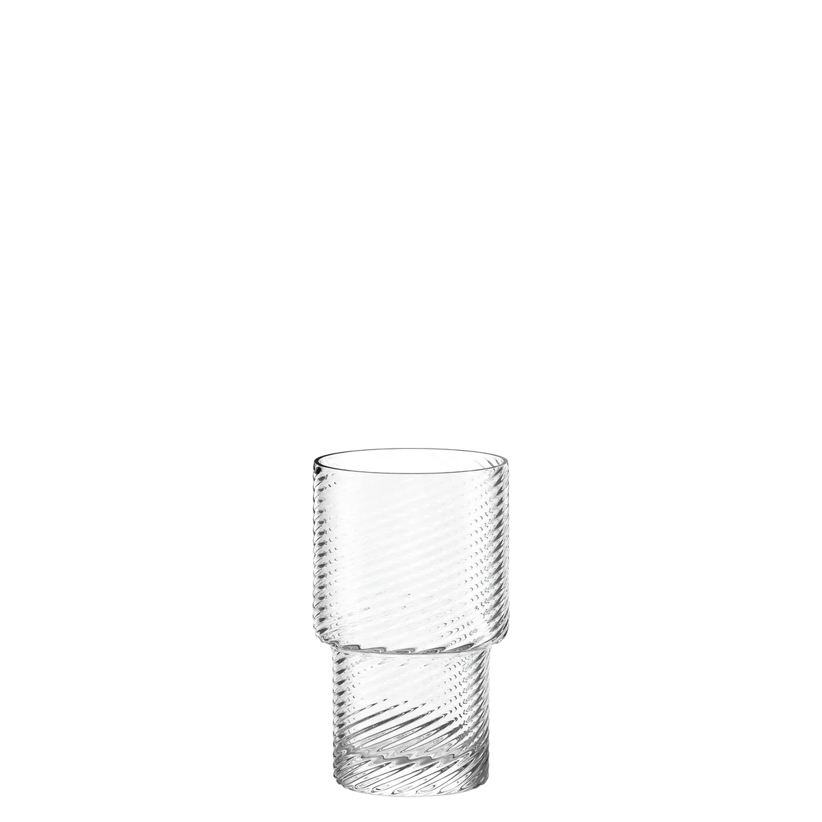 Vaso universal de la colección Berlin de Stölzle Lausitz, mostrando su silueta convexa y base estrecha en cristal transparente.