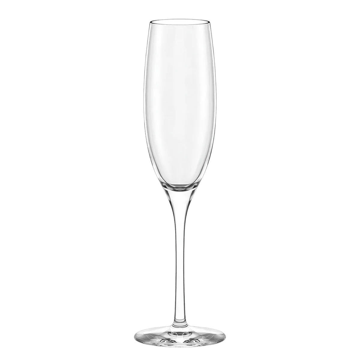Copa de cava y champagne tipo flauta de la colección Vinea de Stölzle Lausitz, mostrando su silueta clásica y esbelta en cristal transparente sin plomo.