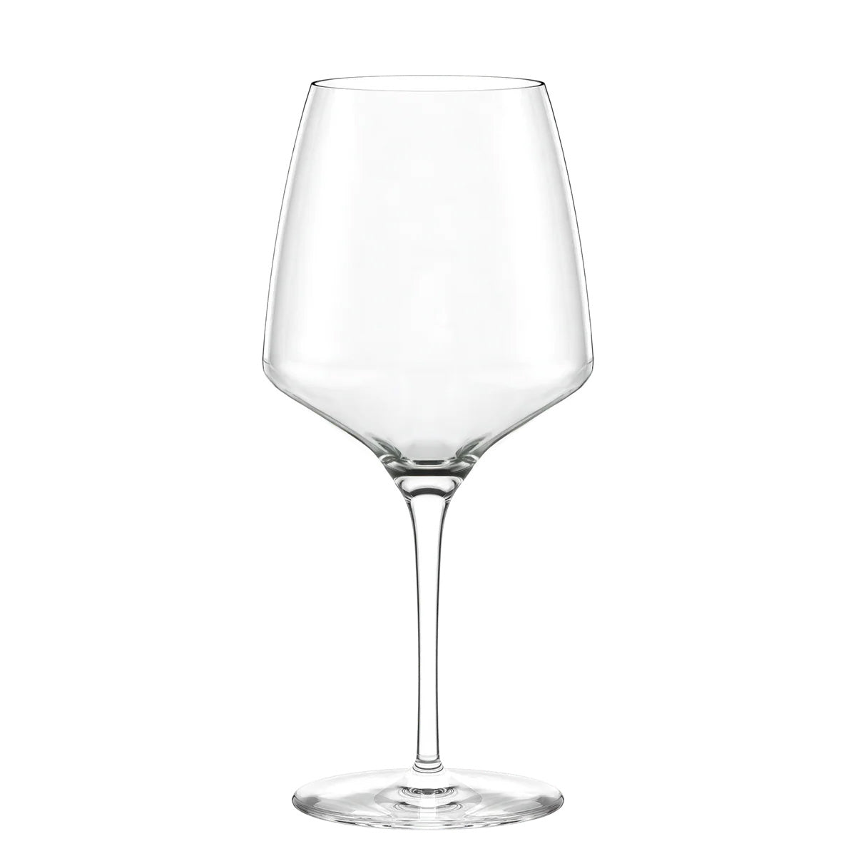 Copa de vino tinto Borgoña de la colección Experience de Stölzle Lausitz, mostrando su cáliz extraordinariamente ancho y tallo extraído en cristal transparente.