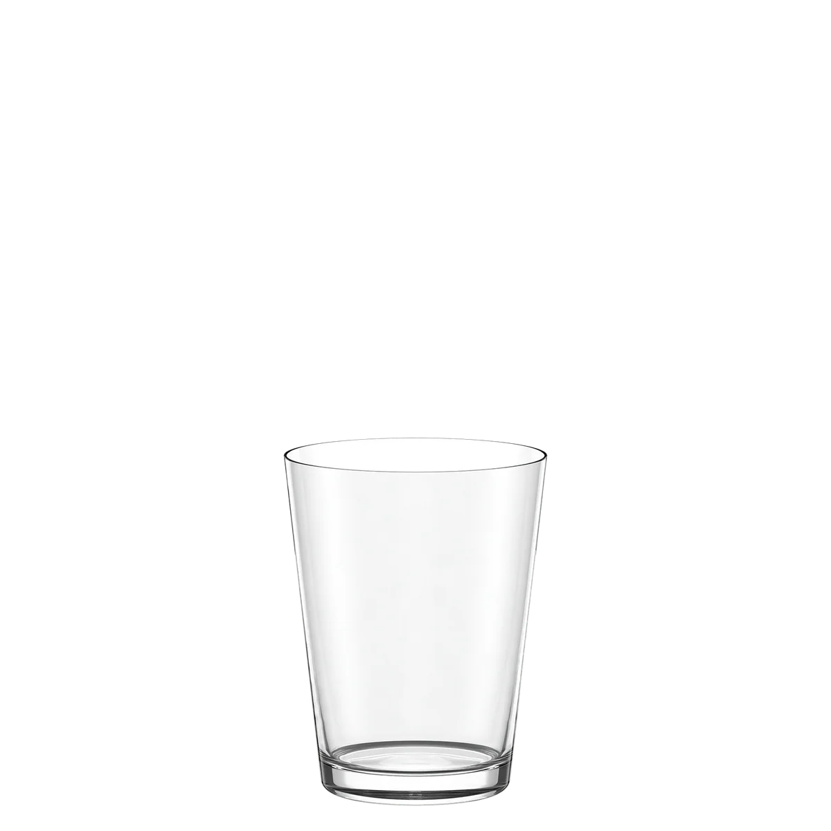 Vaso mediano de la colección Metrico de Stölzle Lausitz, mostrando su característica base cuadrada y boca circular en cristal transparente.