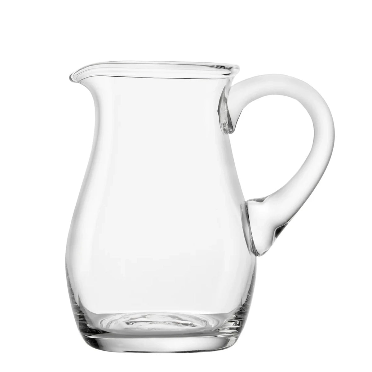 Jarra Exclusiv de cristal de Stölzle Lausitz vacía, mostrando su silueta esbelta, diseño premium y asa ergonómica robusta.