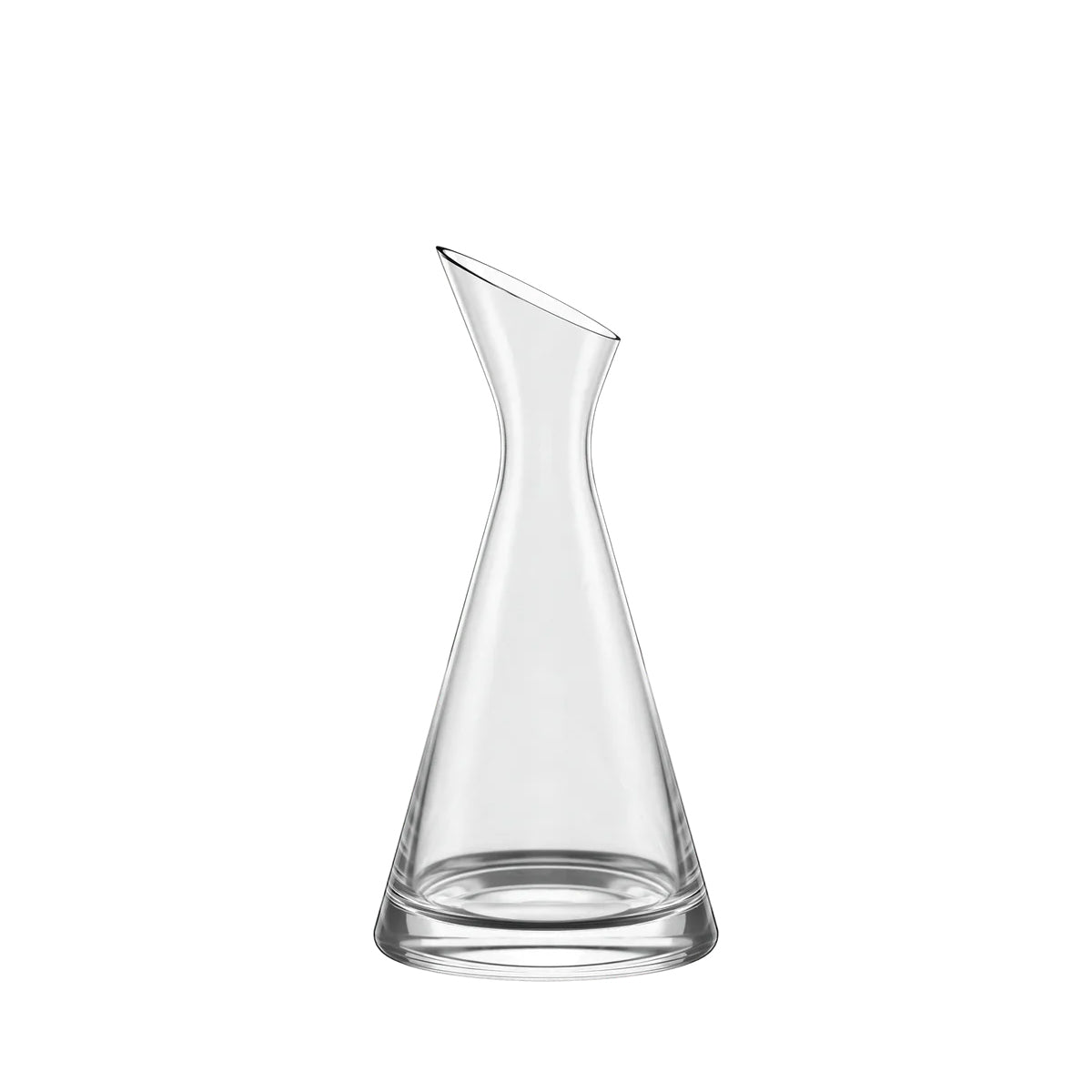 Decantador de cuello inclinado One for All de 0.5 litros de Stölzle Lausitz, mostrando su diseño moderno y minimalista en cristal transparente sin plomo.