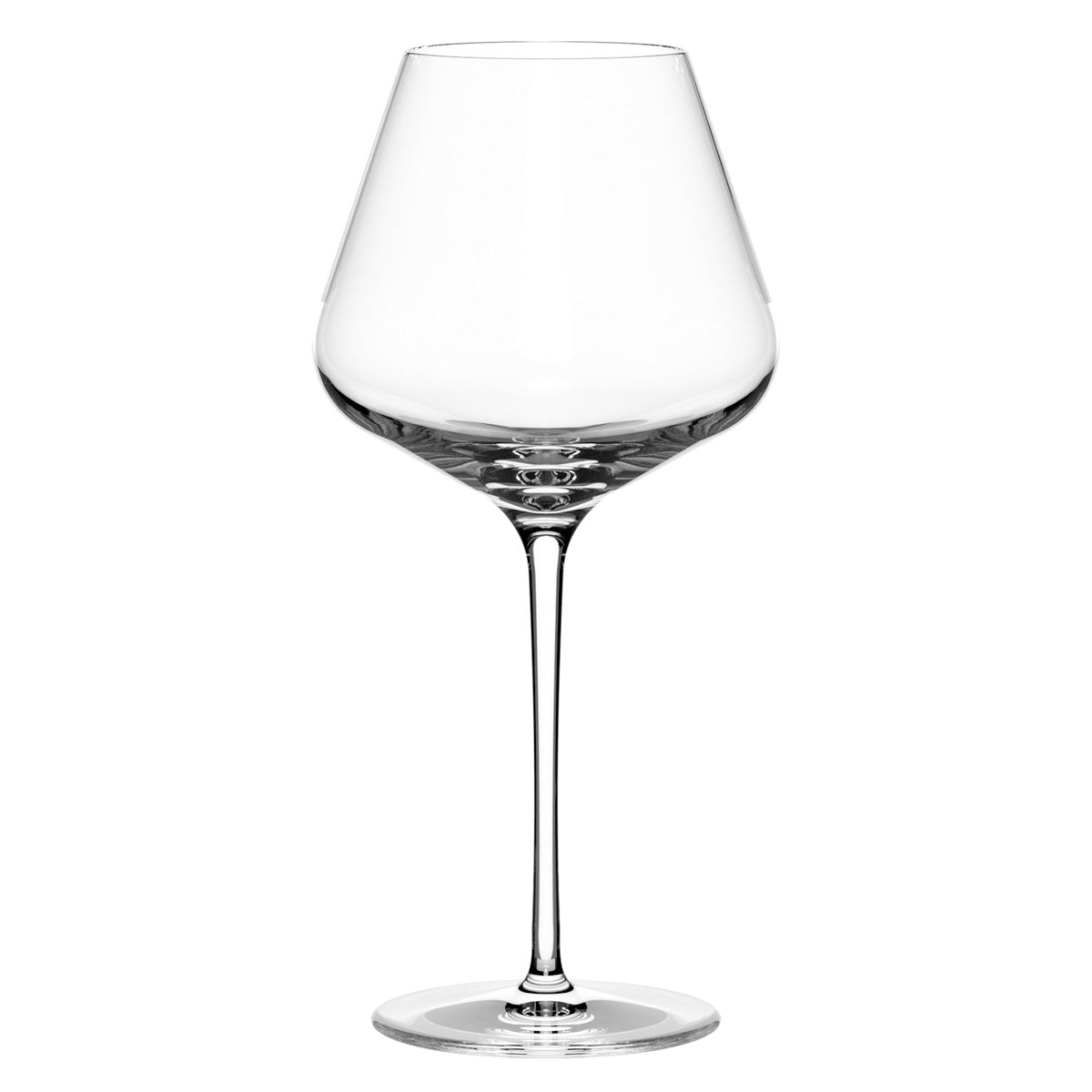 Copa de vino de Borgoña Q1 de Stölzle Lausitz, mostrando su imponente y amplio cáliz soplado a mano en cristal transparente sin plomo.