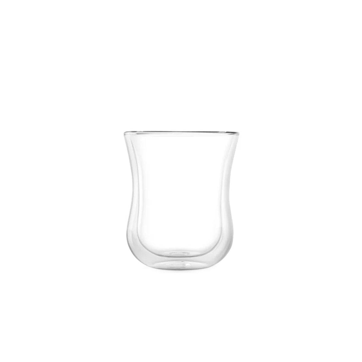 Vaso M térmico para café y té de la colección Coffee 'n More de Stölzle Lausitz, mostrando su elegante diseño de cristal transparente de doble pared.