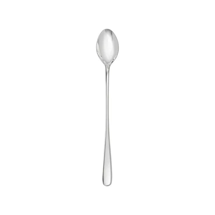 Cuchara larga para té helado en acero inoxidable 18/10 de la colección Grand City de Fortessa, mostrando su mango extendido y pulido espejo.