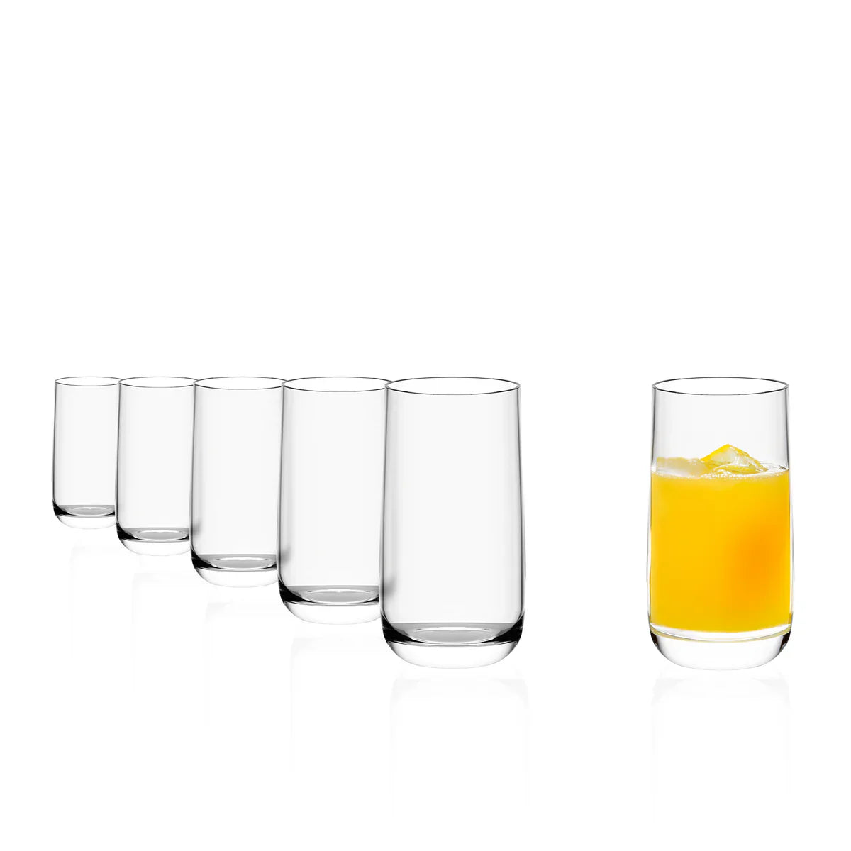 Vaso Alto Jugo Weinland de Stolzle Lausitz, mostrando su tamaño.