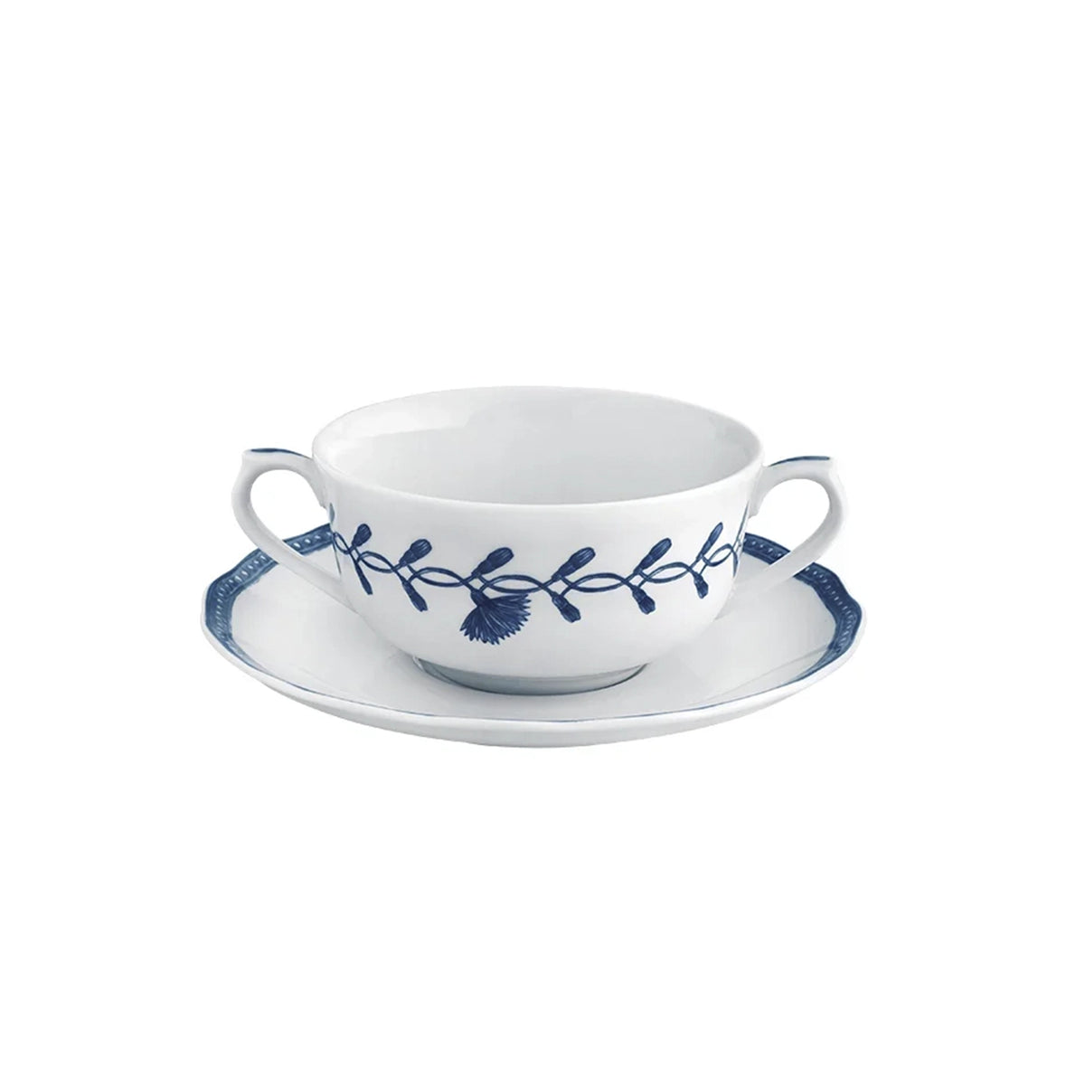 TAZA DE CONSOMÉ Y PLATO 32CL JANE AZUL