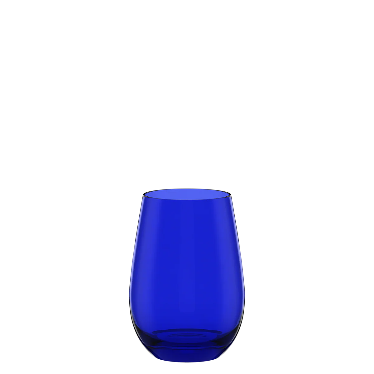 Vaso de la colección Elements de Stölzle Lausitz, mostrando su diseño clásico y vibrante color azul cobalto con base maciza.