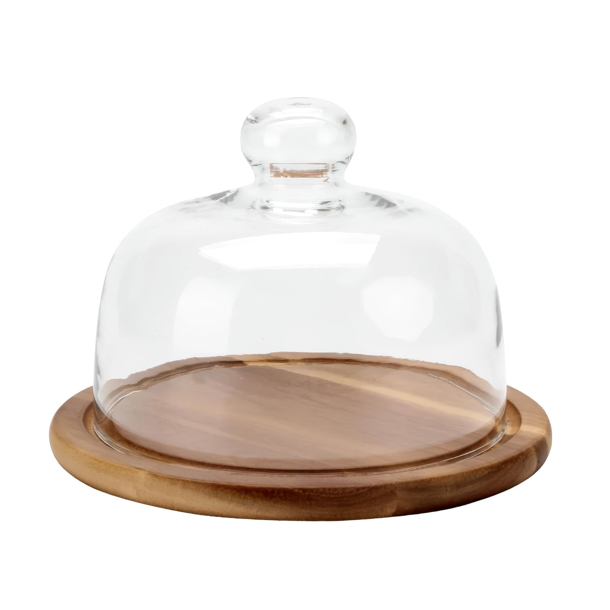QUESERA DE MADERA CON DOMO DE CRISTAL