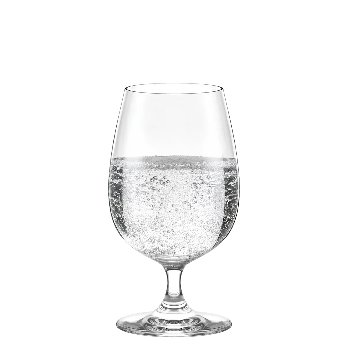Copa de agua Basic Bar de Stolzle Lausitz brillando elegantemente puesta.
