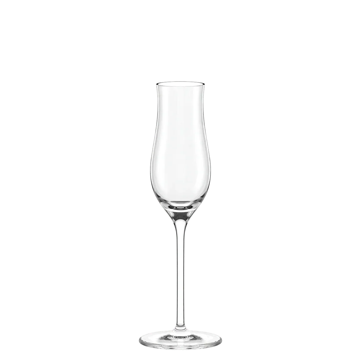 Copa Grappa Grandezza de Stolzle Lausitz sobre una superficie elegante, mostrando su brillo.