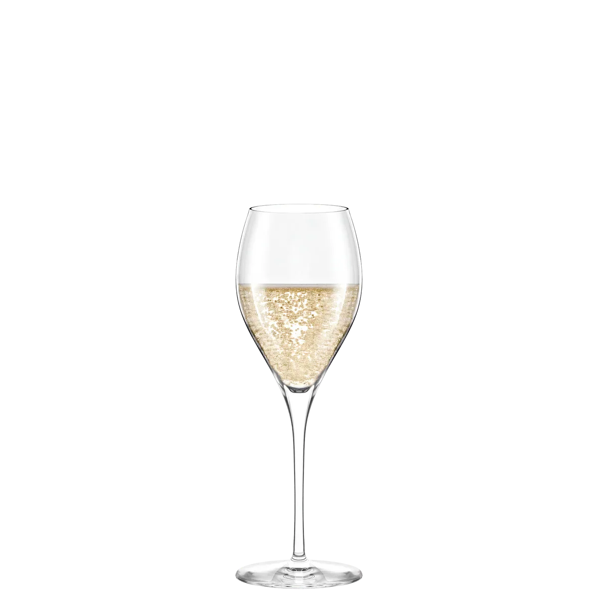 Detalle de la base y tallo de la Copa Champagne Prestige Stolzle Lausitz, enfatizando su robustez y diseño.