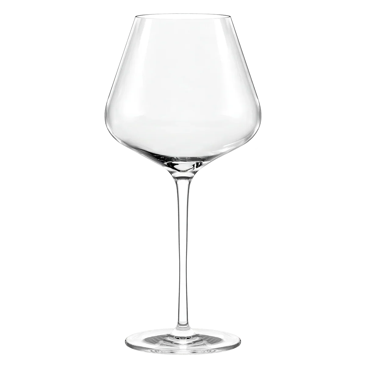 Copa de vino tinto Burgundy Quatrophil Stölzle Lausitz con vino en primer plano.