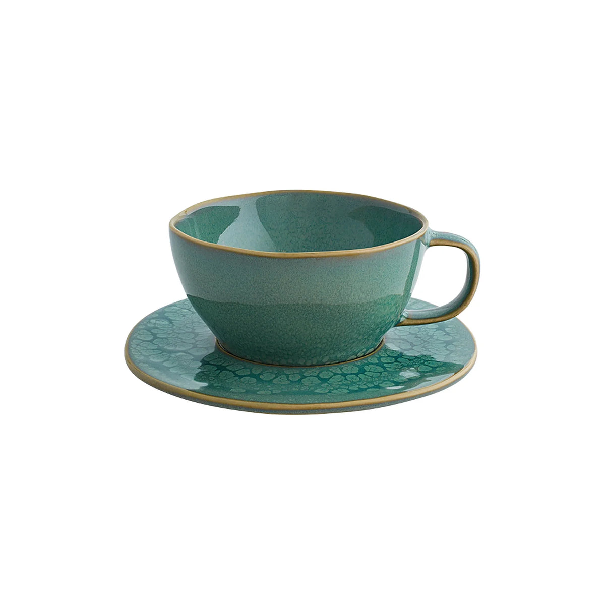 TAZA DE TÉ CON PLATO 21CL GEMSTONE JADE