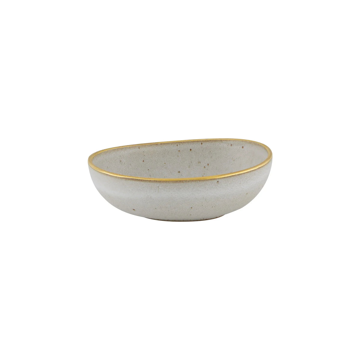 BOWL 17CM 450ML GOLD STONE WHITE