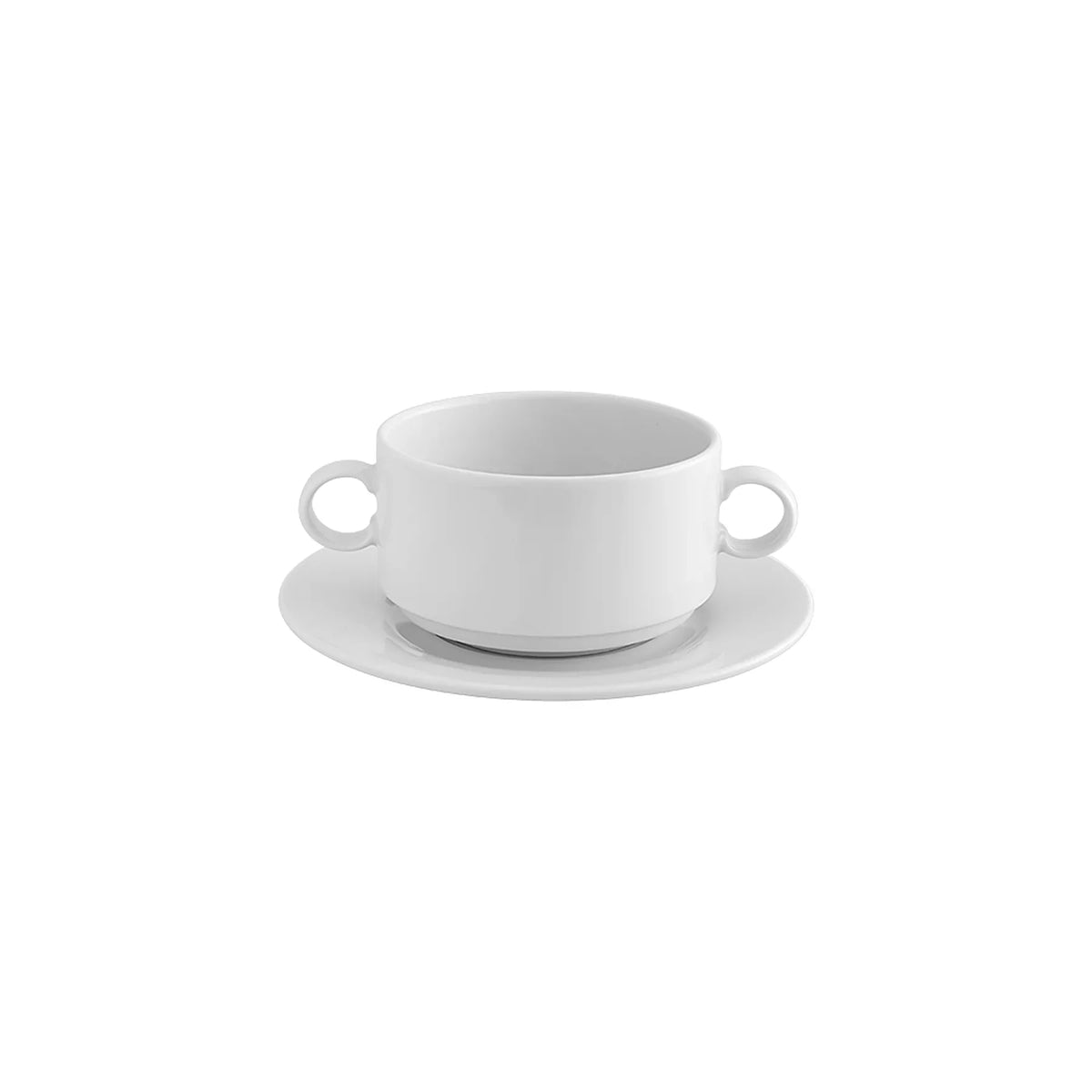 TAZA Y PLATO PARA CONSOMÉ 30 CL ILLUSION WHITE