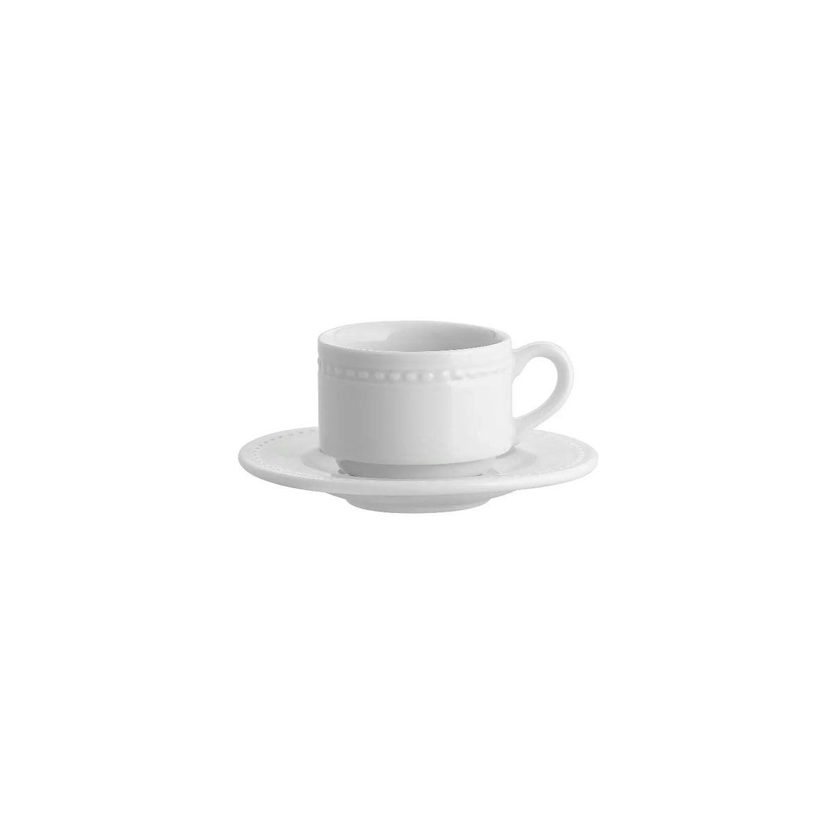 TAZA Y PLATO DE CAFÉ 9 CL PERLA