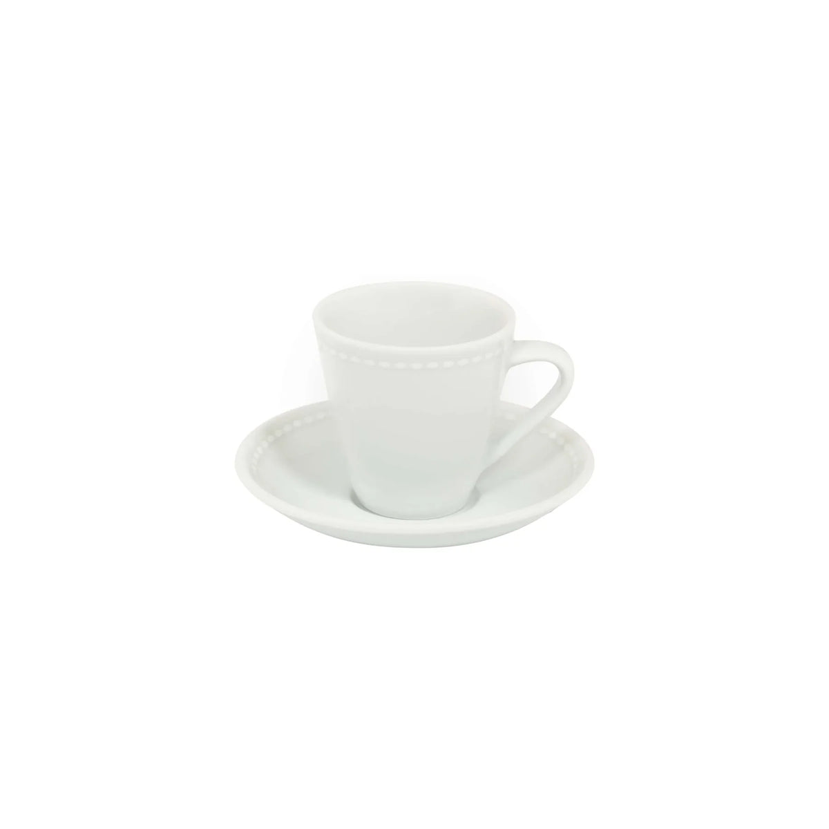 TAZA Y PLATO DE CAFÉ CÓNICA 9 CL PERLA