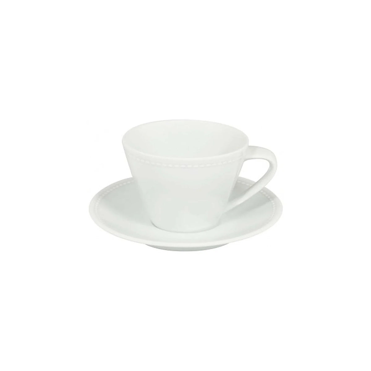 TAZA Y PLATO DE DESAYUNO CÓNICA 33 CL PERLA