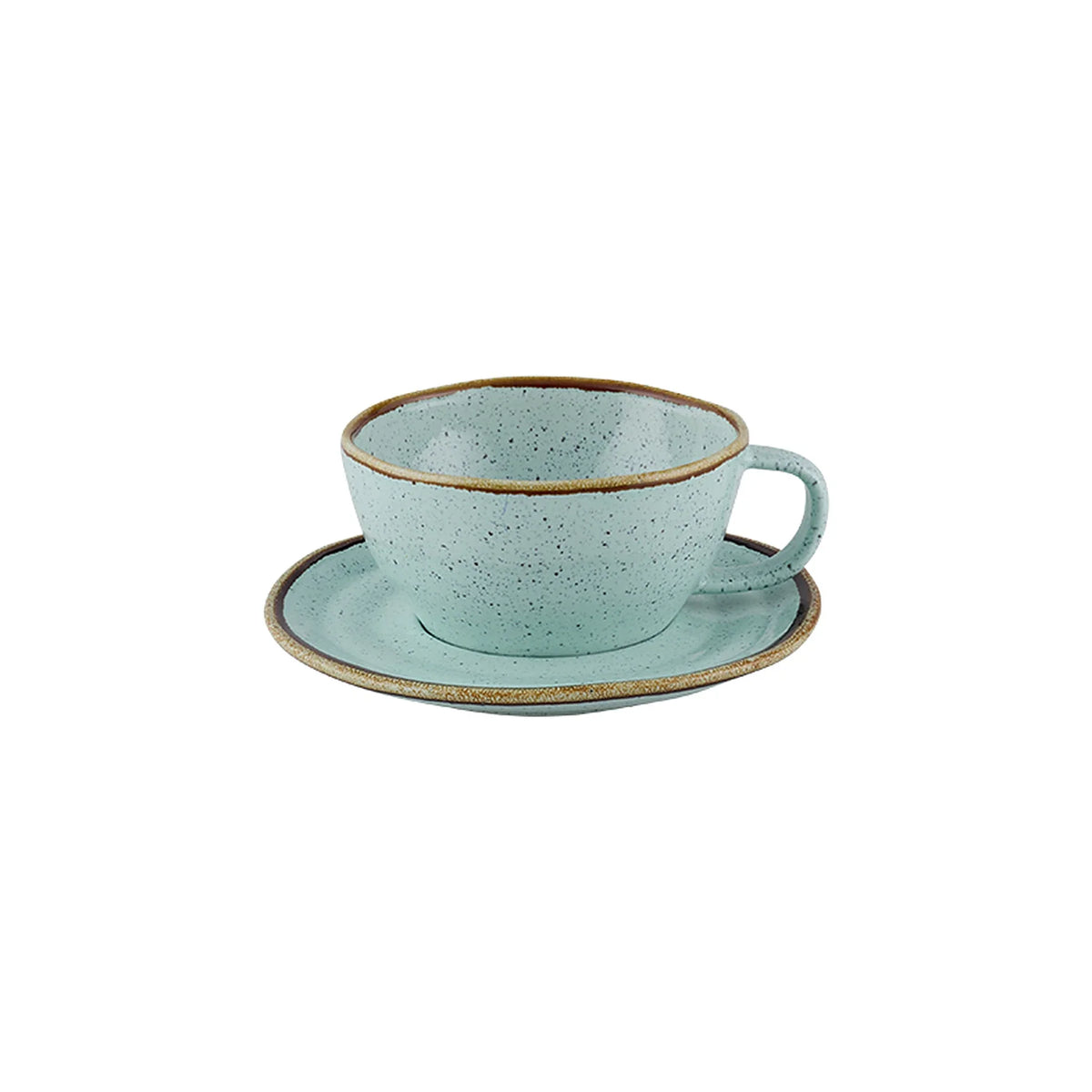 TAZA DE TÉ CON PLATO 21CL RUSTIC BLEND TURQUOISE