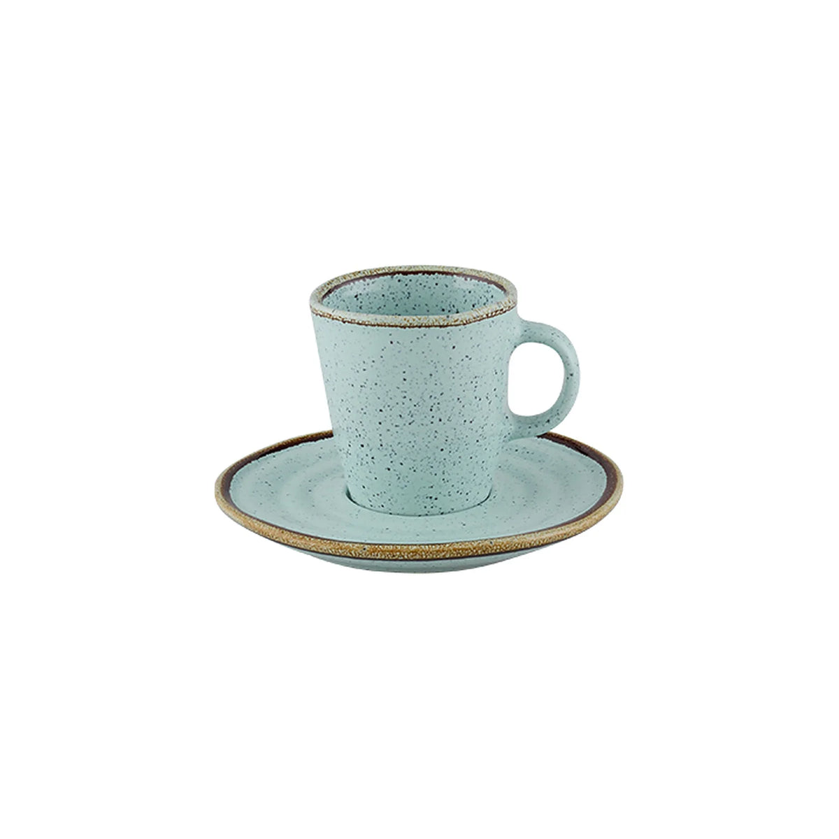 TAZA DE CAFÉ CON PLATO 9CL RUSTIC BLEND TURQUOISE