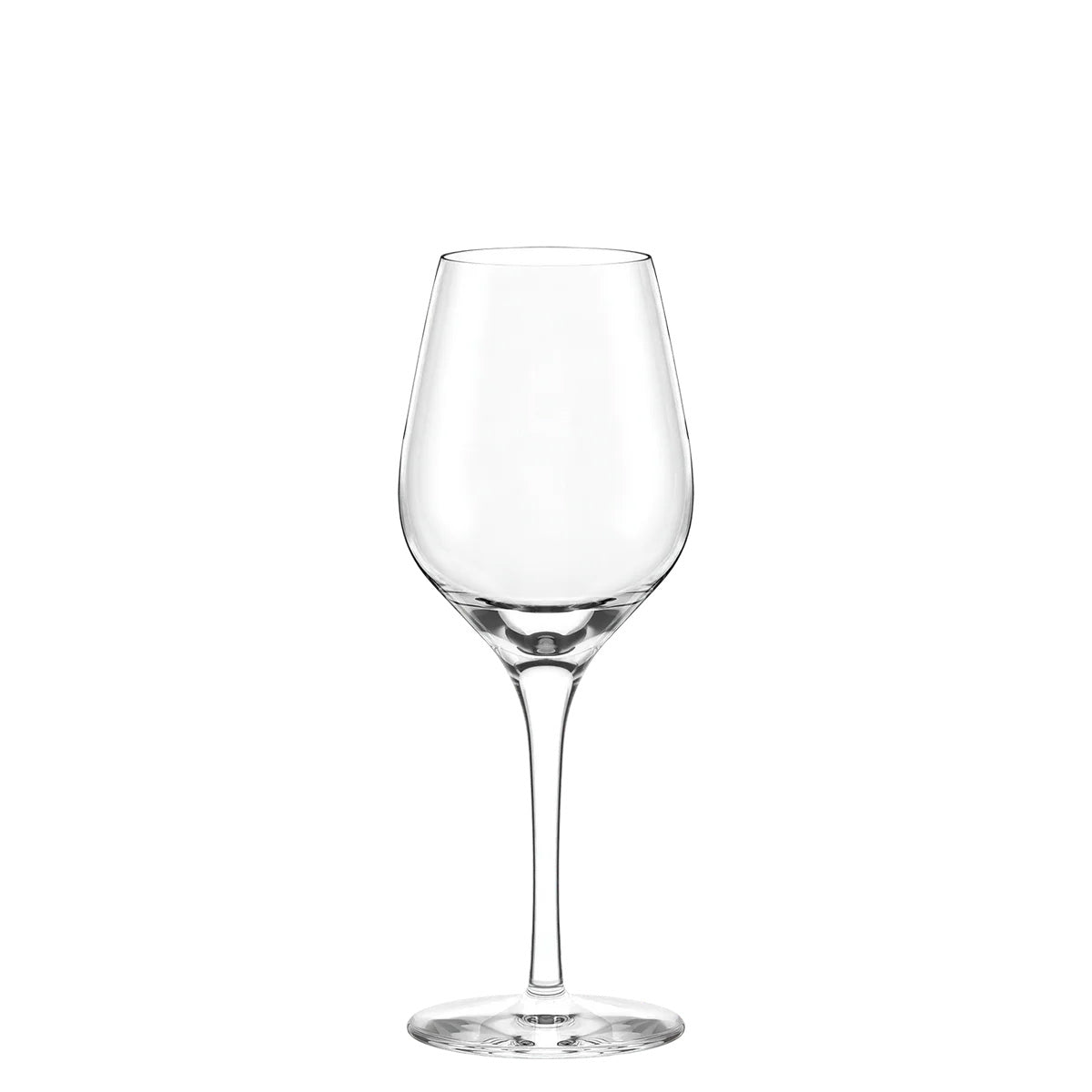 Copa de cata Exquisit de Stölzle Lausitz perfecta para una muestra de vino, destacando el brillo inmaculado y la transparencia óptica indispensable para evaluar el color.