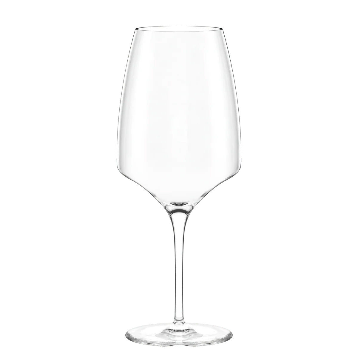 Copa de vino tinto Burdeos de la colección Experience de Stölzle Lausitz, mostrando su cáliz amplio en V y tallo extraído en cristal transparente sin plomo.