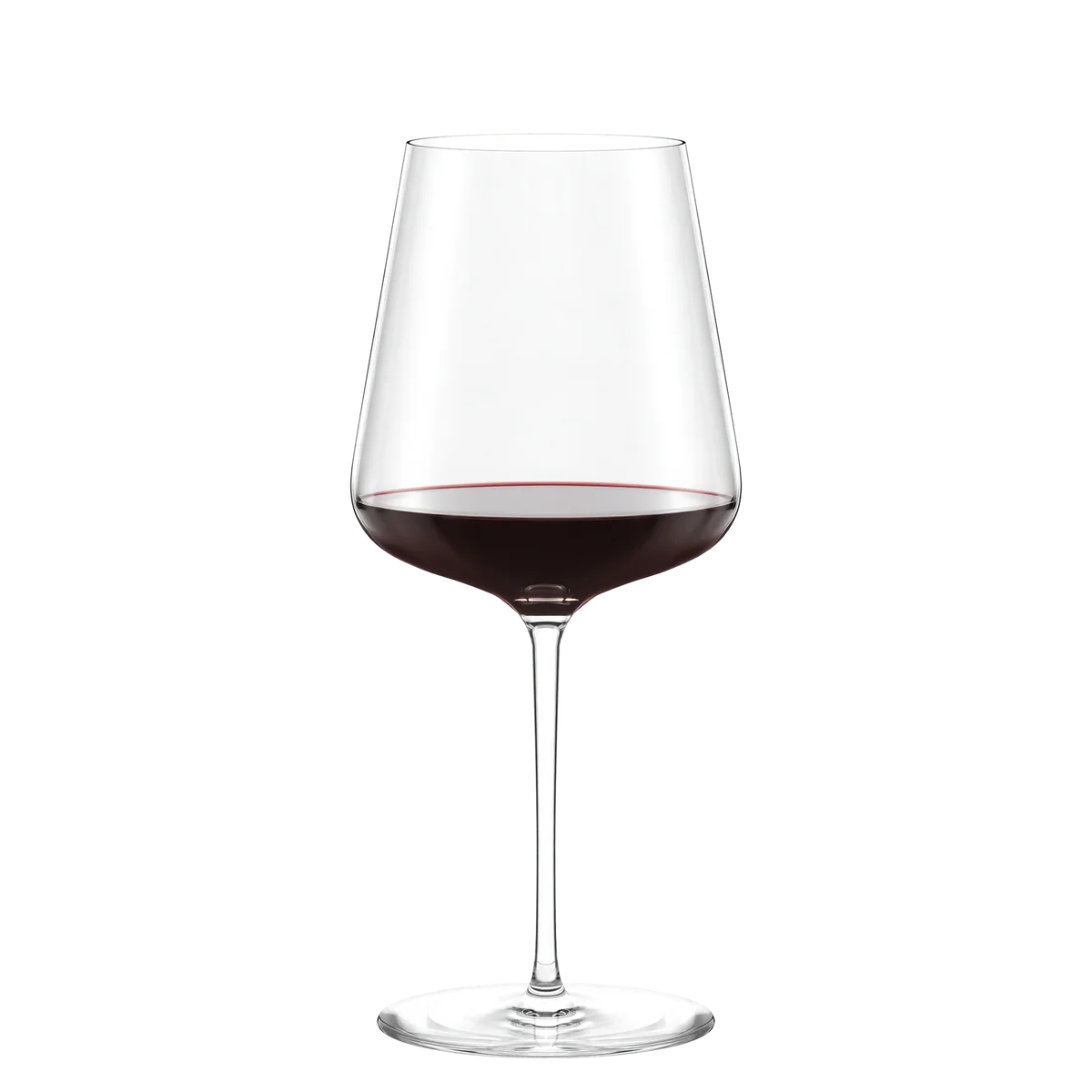 Copa Grand Cru StarLight servida con un vino tinto de guarda, destacando la transparencia del cristal y su ligereza visual.