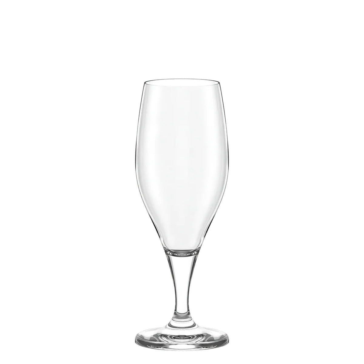 Copa de cerveza Iserlohn de Stölzle Lausitz, mostrando su diseño clásico tipo tulipa y tallo corto en cristal transparente sin plomo.
