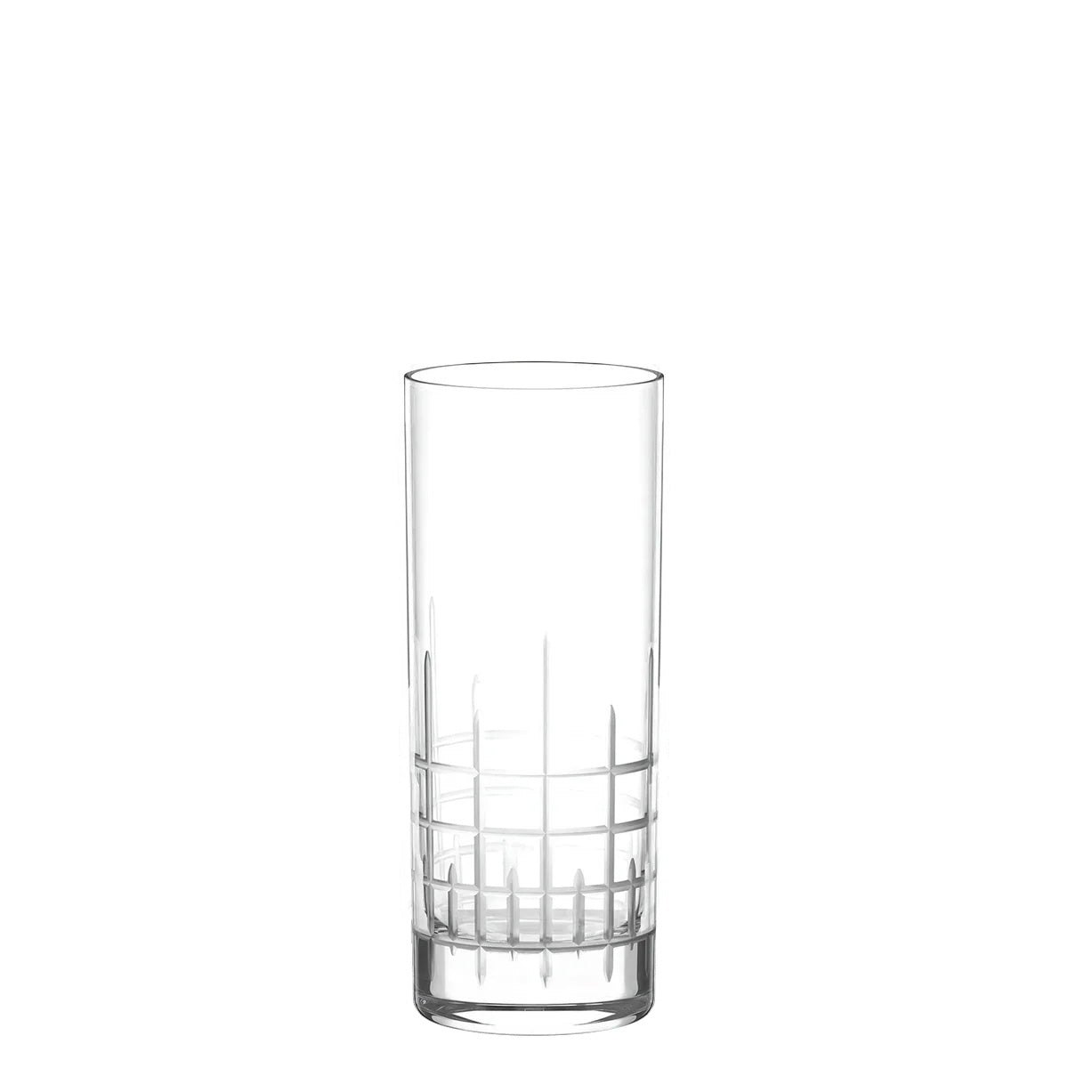 Vaso Longdrink Manhattan de la colección New York Bar de Stölzle Lausitz, mostrando su silueta alta y esbelta en cristal transparente sin plomo.