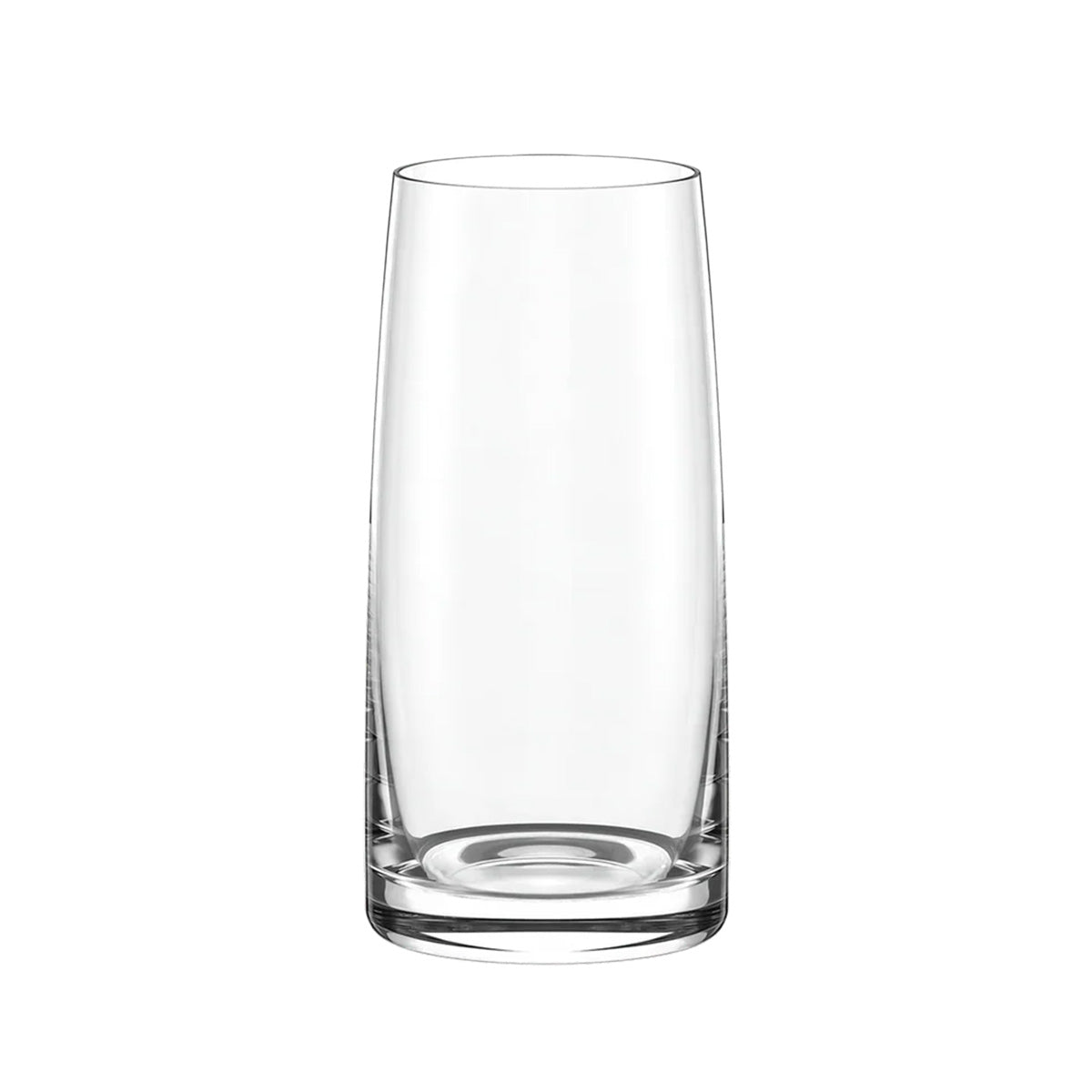 Vaso Highball grande de cristal Experience de Stölzle Lausitz, mostrando su silueta moderna y estilizada en cristal transparente sin plomo.