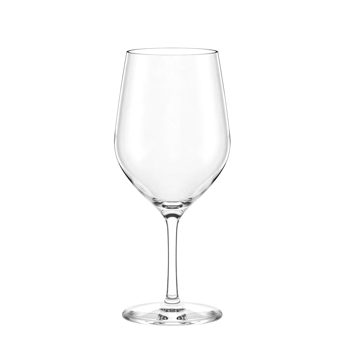 Copa de vino tinto Burdeos de la colección Ultra de Stölzle Lausitz, mostrando su cáliz ancho y tallo compacto en cristal transparente sin plomo.