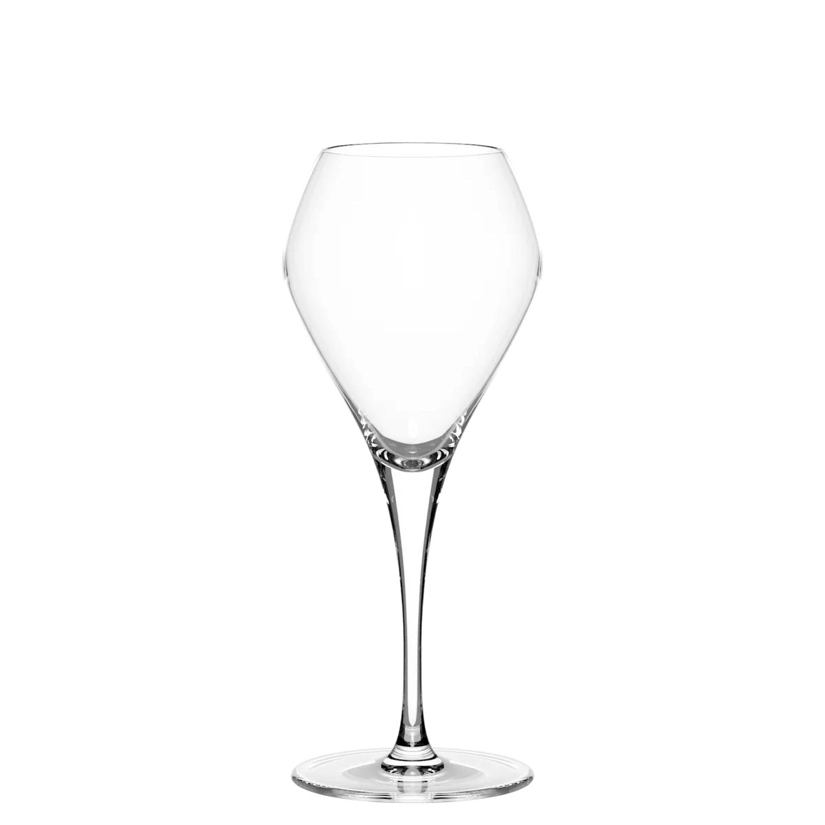 Copa de vino dulce de la exclusiva colección Q1 de Stölzle Lausitz, mostrando su diseño estilizado soplado a mano en cristal extra fino.