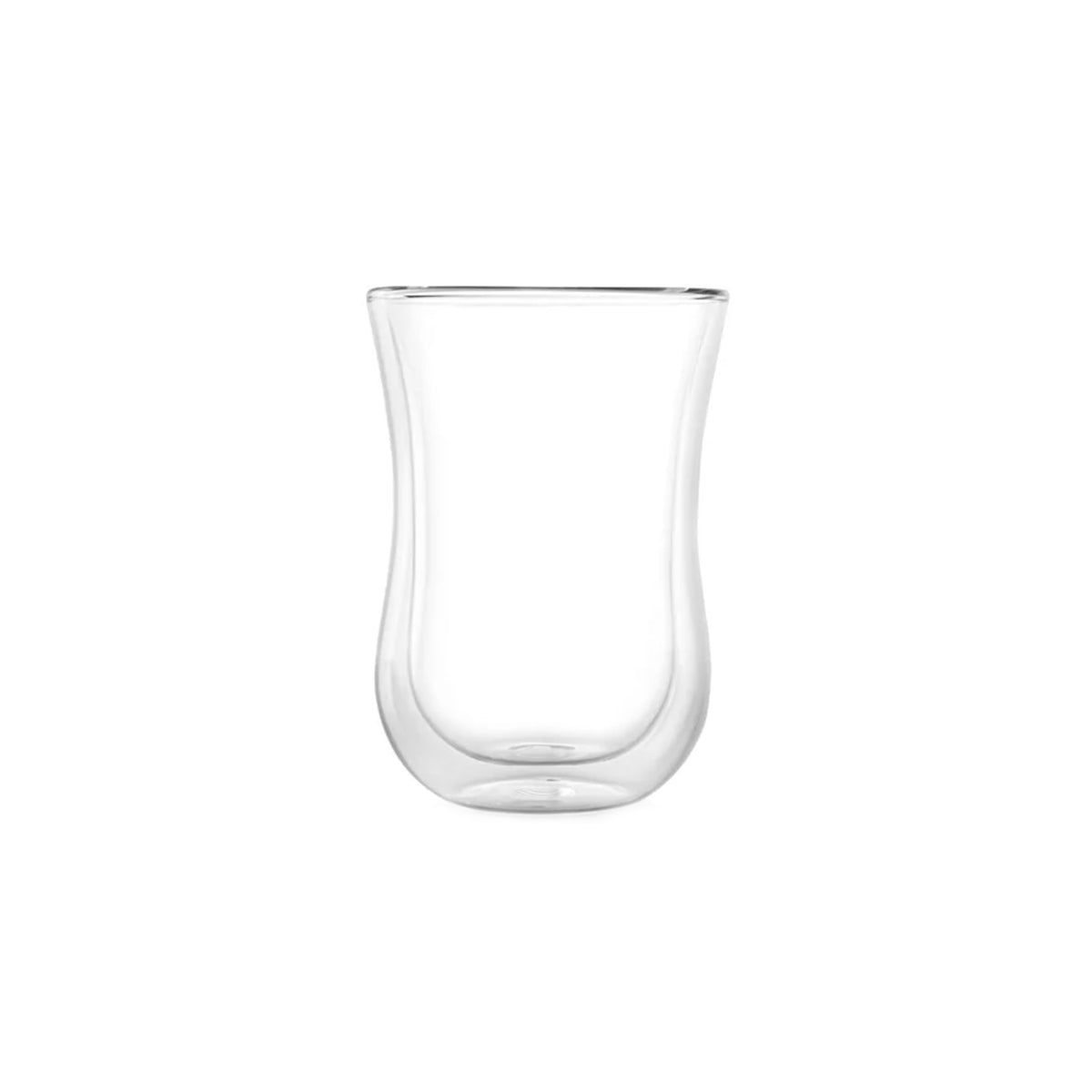 Vaso L térmico para café y té de la colección Coffee 'n More de Stölzle Lausitz, mostrando su elegante diseño de cristal transparente de doble pared.