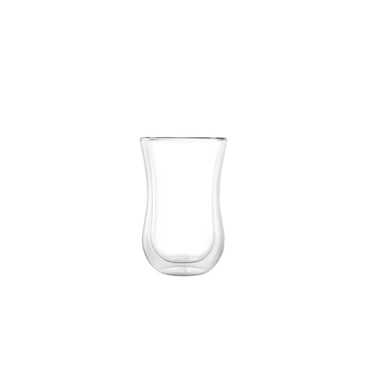 Vaso S térmico para café y té de la colección Coffee 'n More de Stölzle Lausitz, mostrando su elegante diseño de cristal transparente de doble pared.