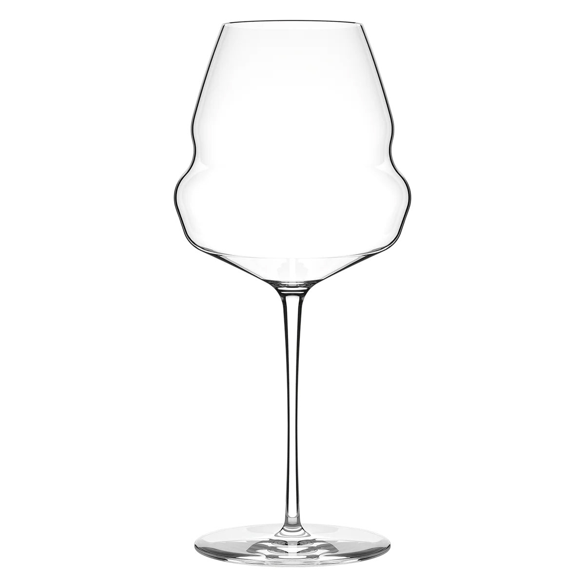 Copa de vino de Borgoña de la colección Cocoon de Stölzle Lausitz, mostrando su cáliz extra ancho y paredes finas en cristal transparente sin plomo.