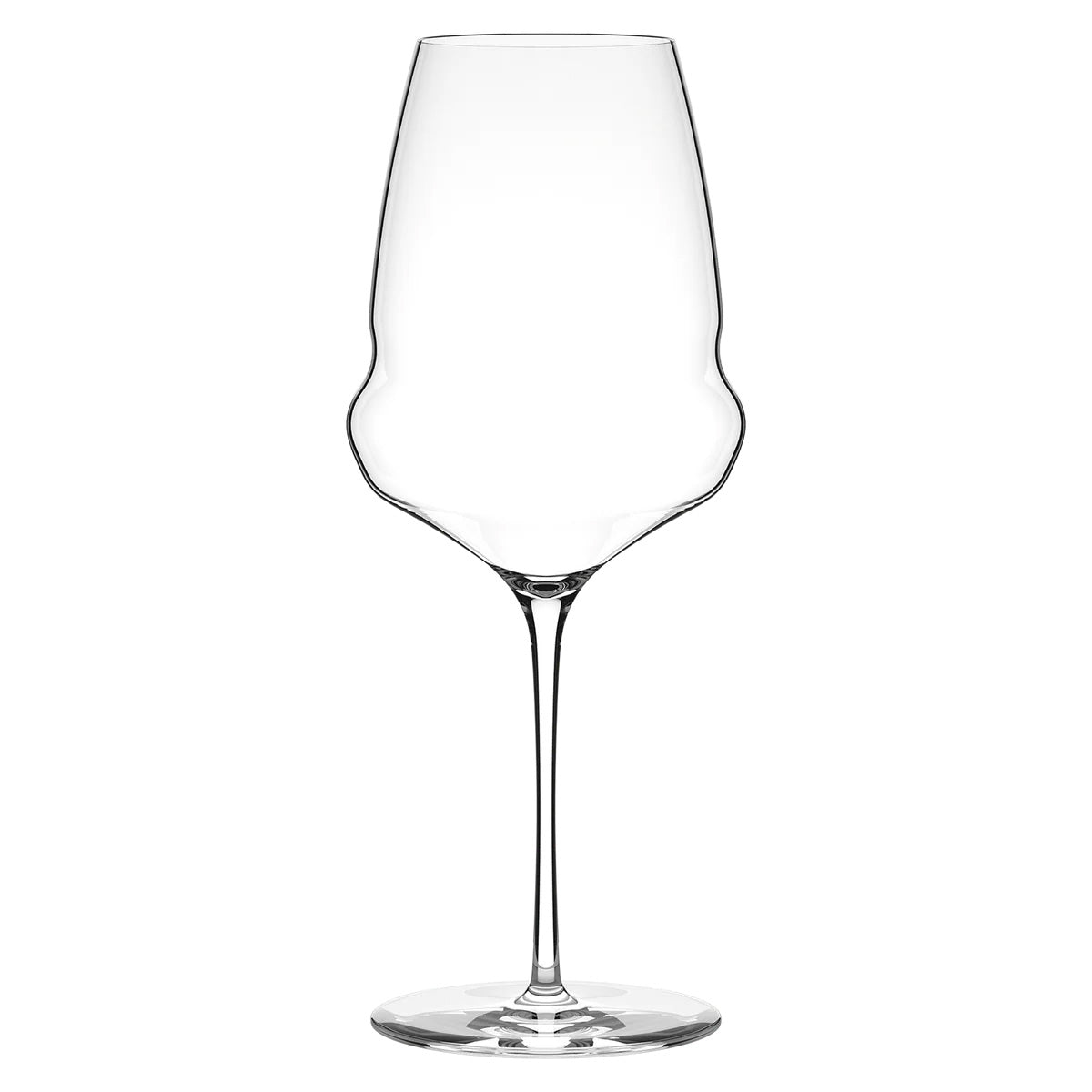 Copa de vino tinto Burdeos de la colección Cocoon de Stölzle Lausitz, mostrando su diseño moderno de base amplia y paredes extra finas en cristal transparente.
