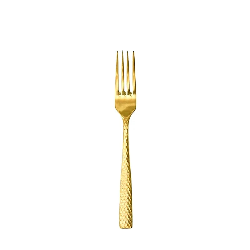 TENEDOR DE MESA LUCCA FACET BRUSHED GOLD