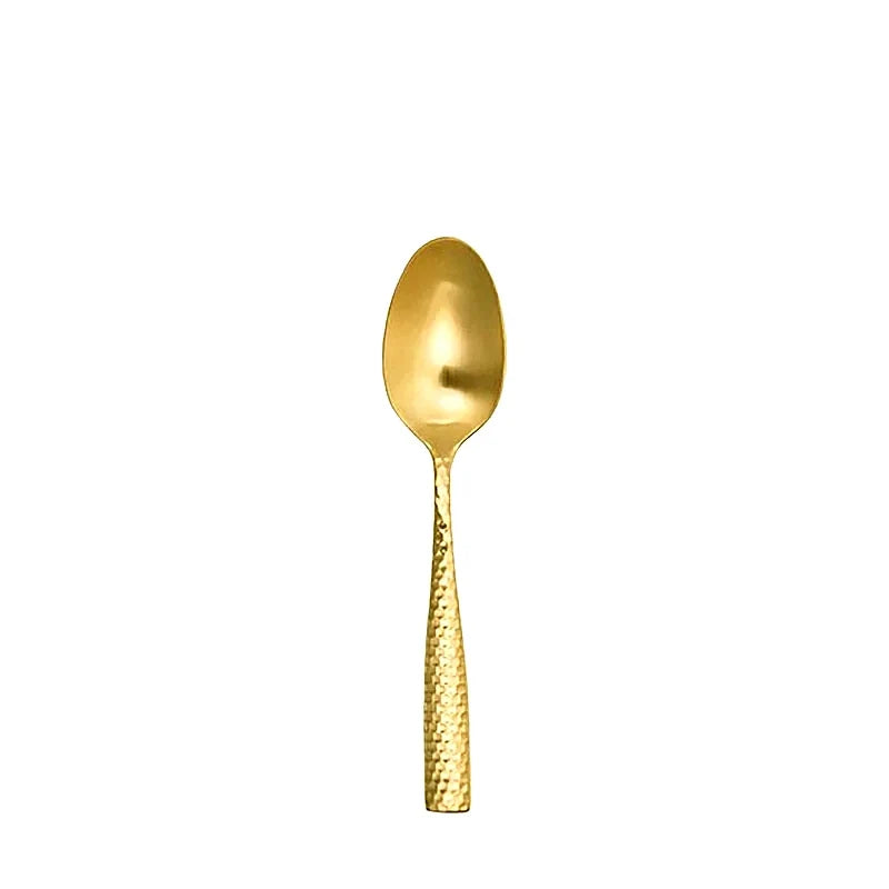 CUCHARA DE POSTRE/SOPA OVALADA LUCCA FACET BRUSHED GOLD