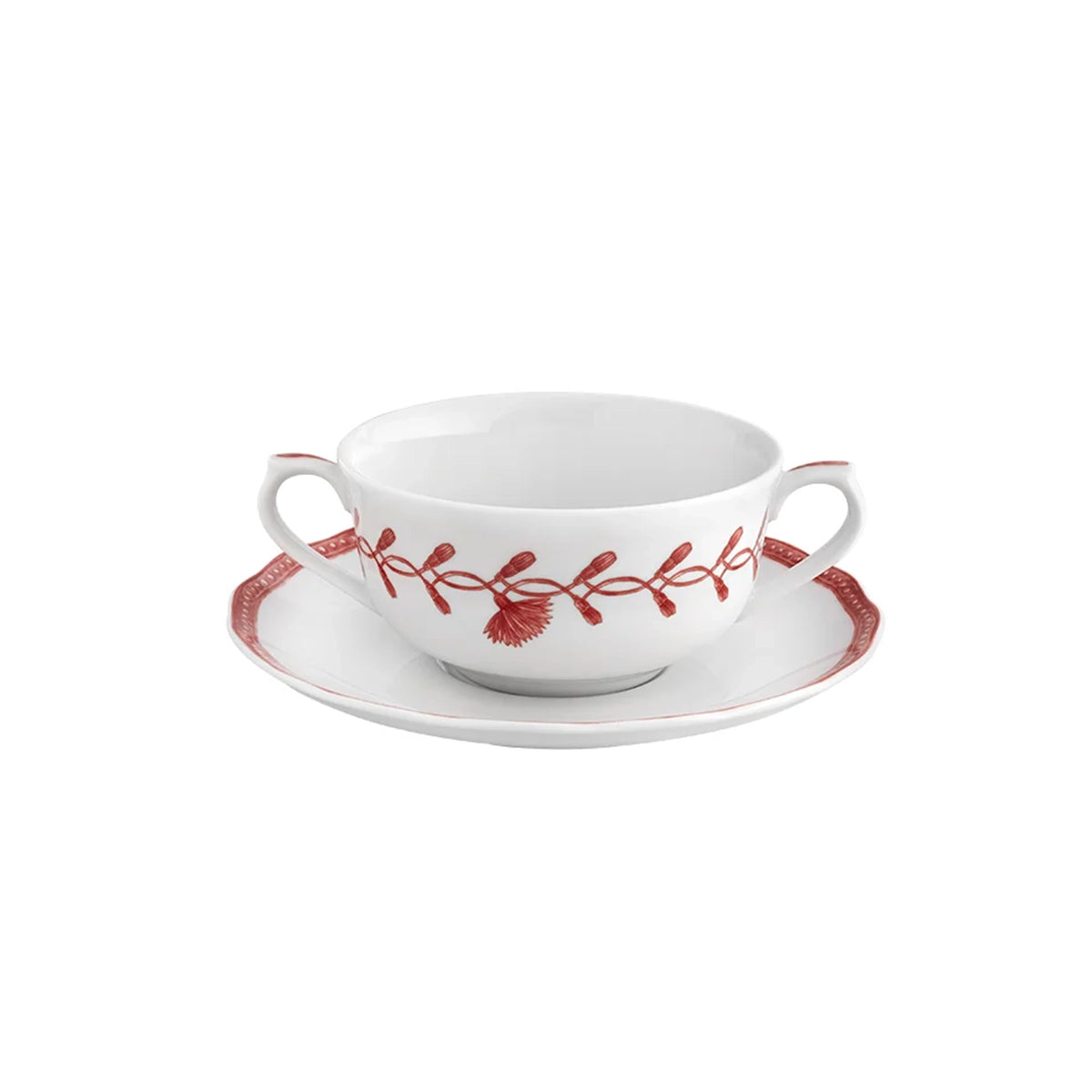 TAZA DE CONSOMÉ Y PLATO 32CL JANE CORAL