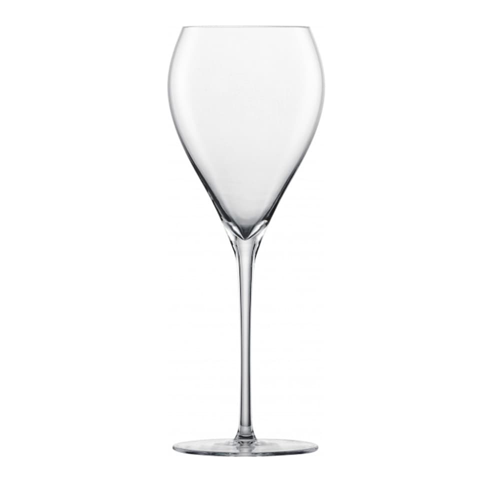 Copa premium de vino espumoso con perlaje visible