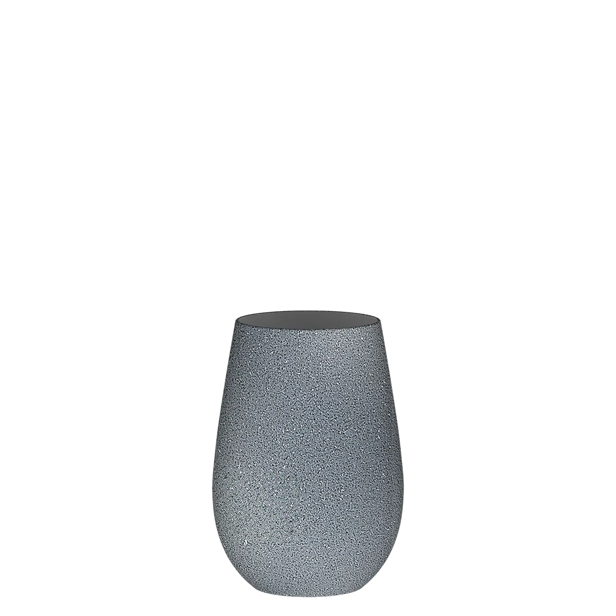 Vaso Longdrink de la colección Stones de Stölzle Lausitz, mostrando su acabado exterior texturizado en color gris claro.