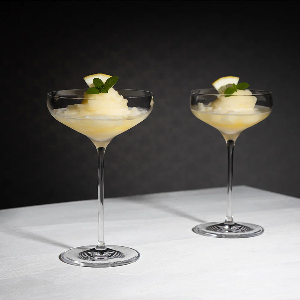 Copa Champagne Saucer Twist Stölzle Lausitz de cristal brillante.
