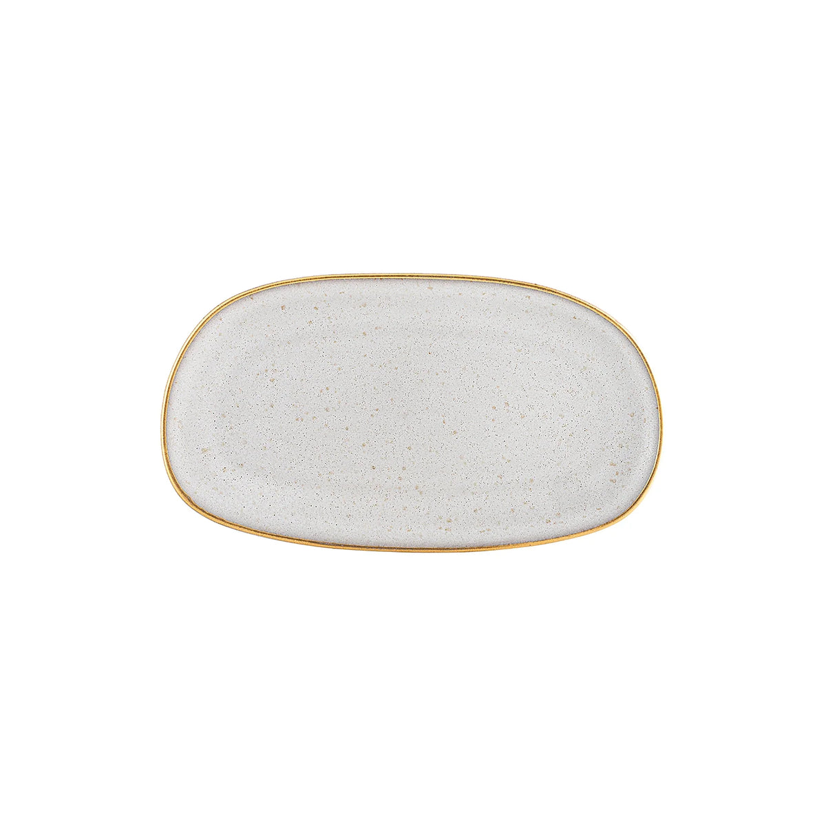 FUENTE 25X14CM GOLD STONE WHITE