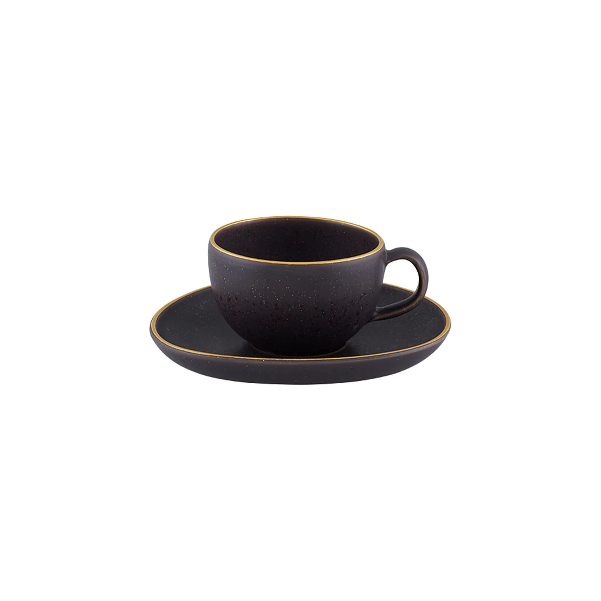 TAZA DE TÉ CON PLATO 21CL GOLD STONE BRONZE