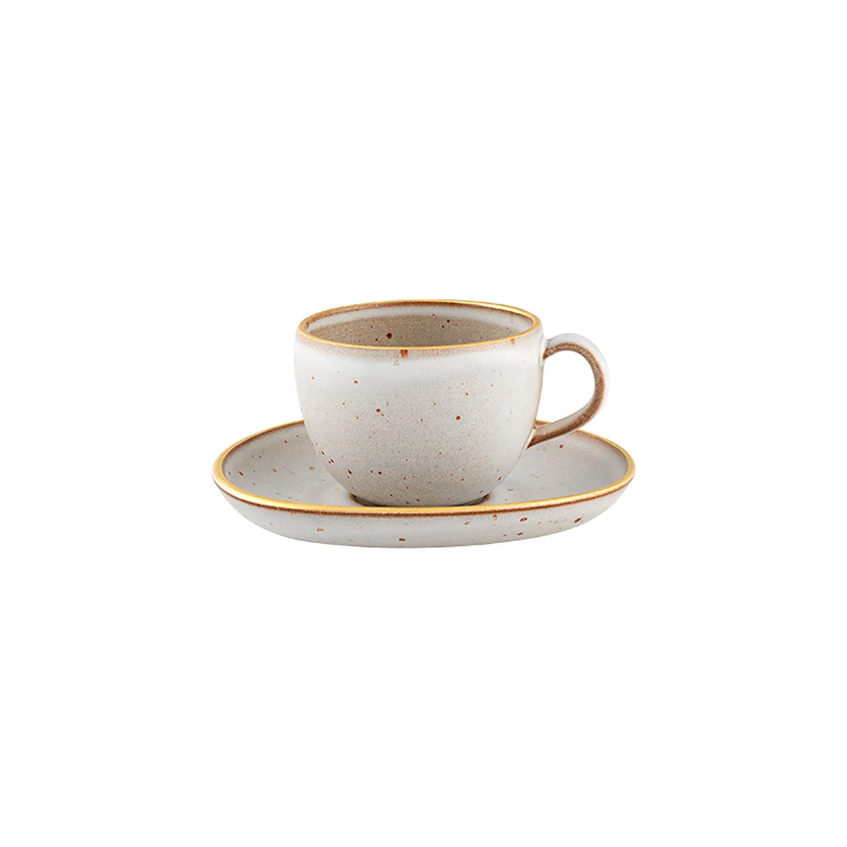 TAZA DE DESAYUNO CON PLATO 26CL GOLD STONE WHITE
