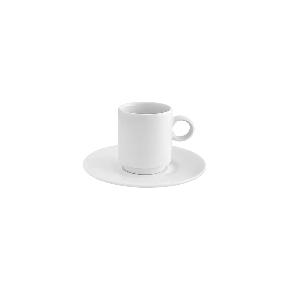 TAZA Y PLATO DE CAFÉ 9 CL ILLUSION WHITE