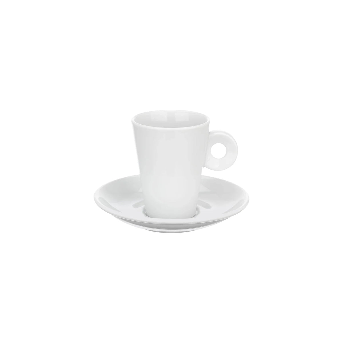 TAZA DE CAFÉ CON PLATO REDONDO 8CL OPTIMA WHITE