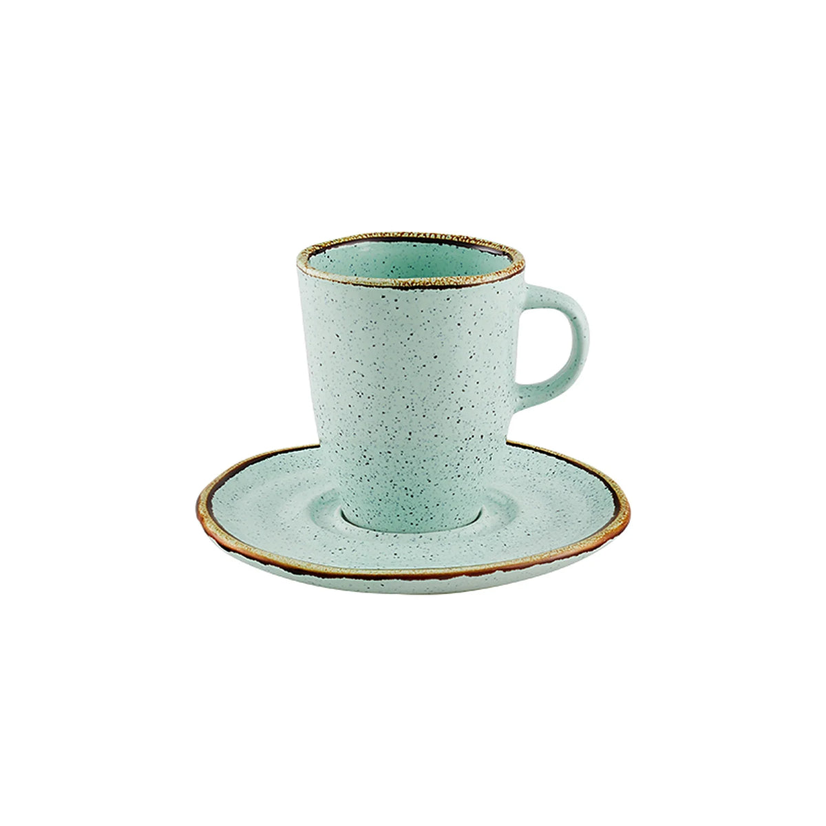 TAZA DE CAFÉ CON PLATO 17CL RUSTIC BLEND TURQUOISE